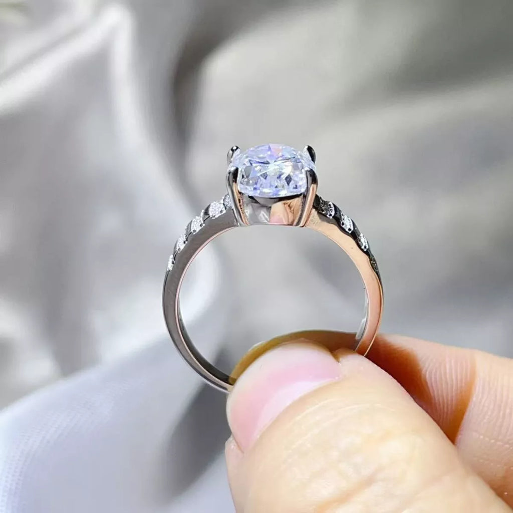 3 Carat Moissanite Oval 925 Sterling Silver Ring
