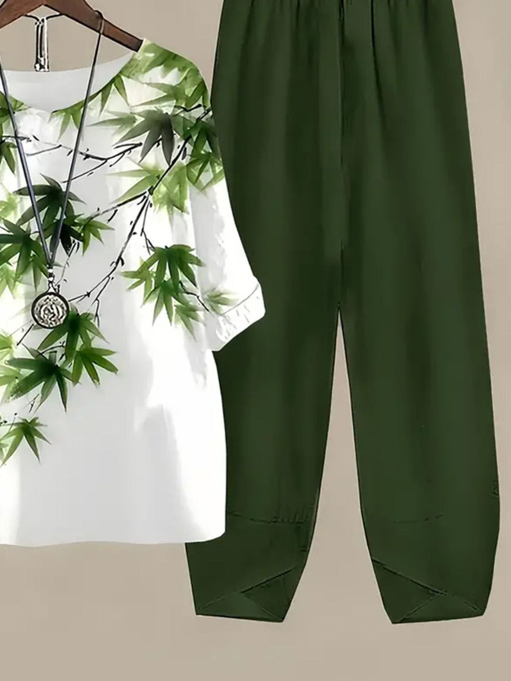 Printed Half Sleeve Top and Pants Set