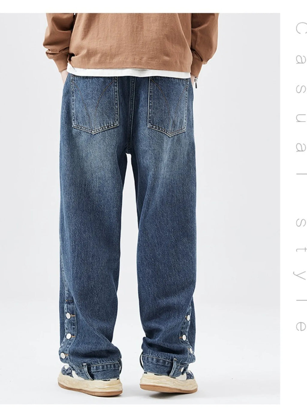 Men's Full Size Wide Leg Relaxed Fit Jeans Plus size