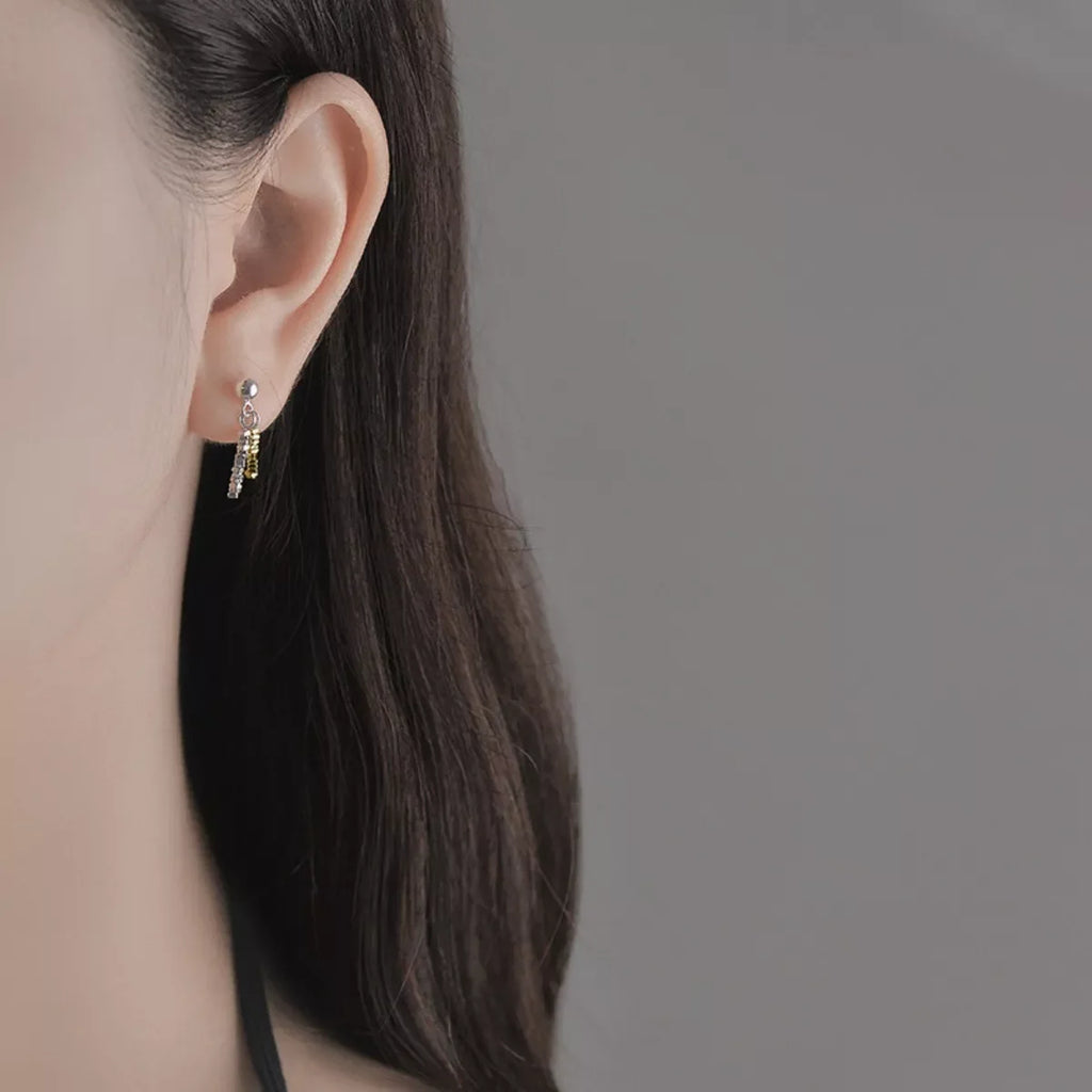 925 Sterling Silver Chain Drop Earrings