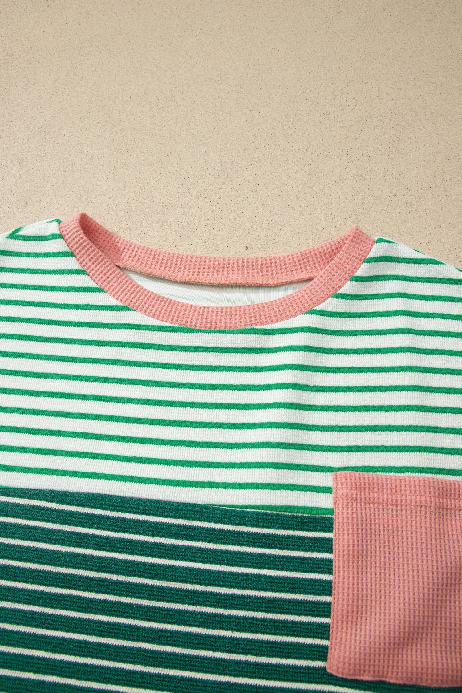 Stripe Colorblock Chest Pocket Short Sleeve Tee