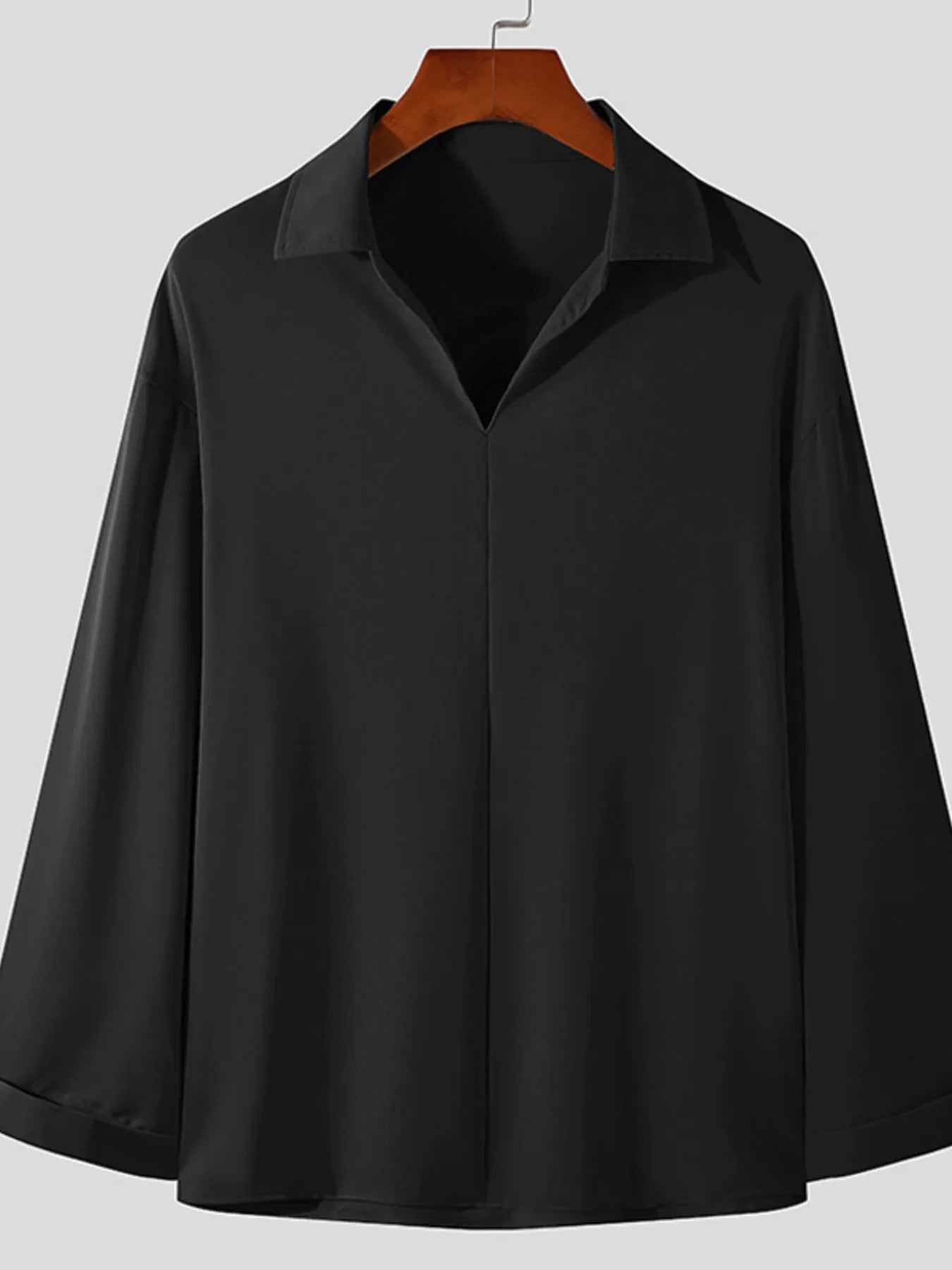 Men's Full Size Collared Neck Long Sleeve Shirt Plus Size