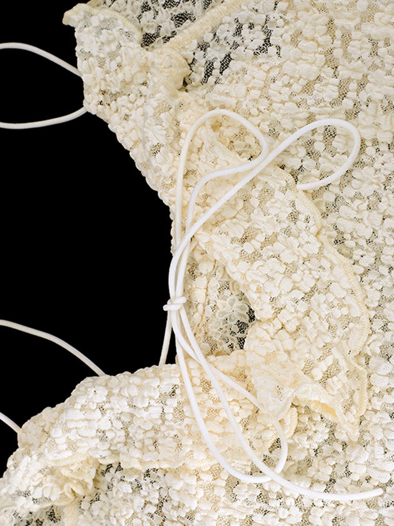 Lace Ruffle Trim Tie-Front Cami