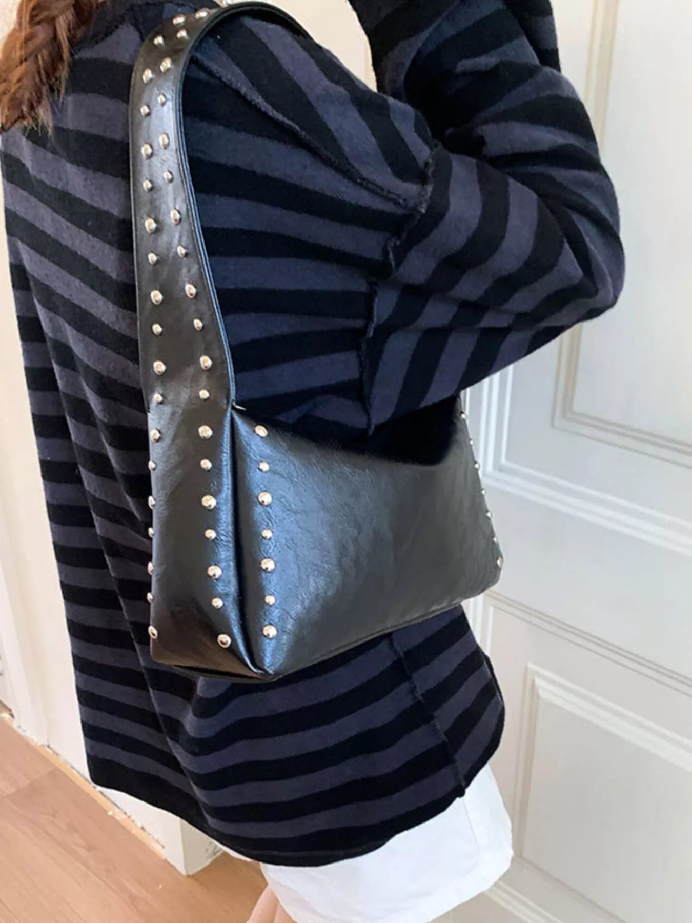 Studded Accent Shoulder Bag