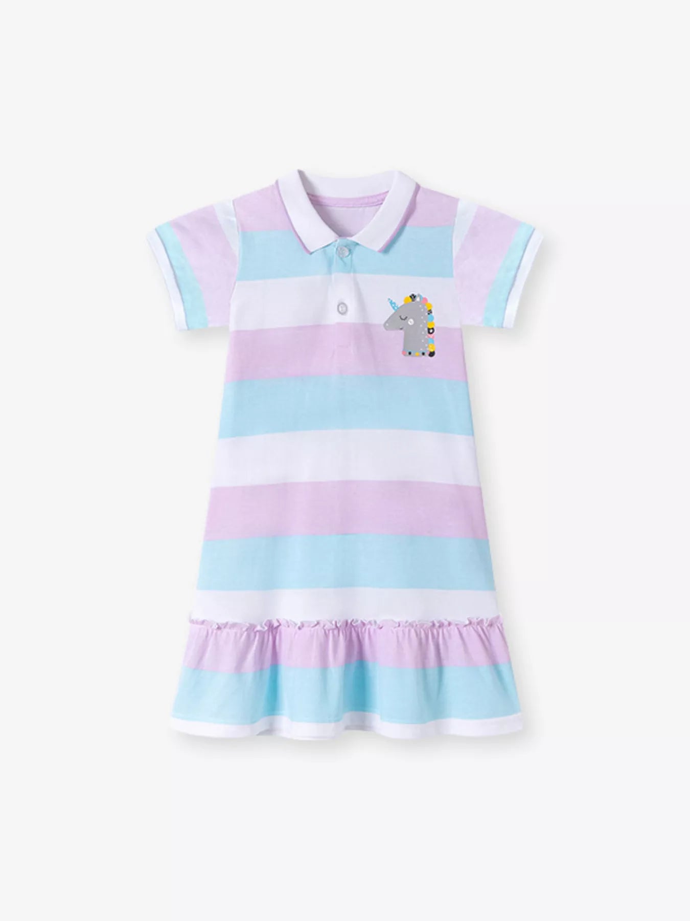 Children's Striped Unicorn Polo Dress