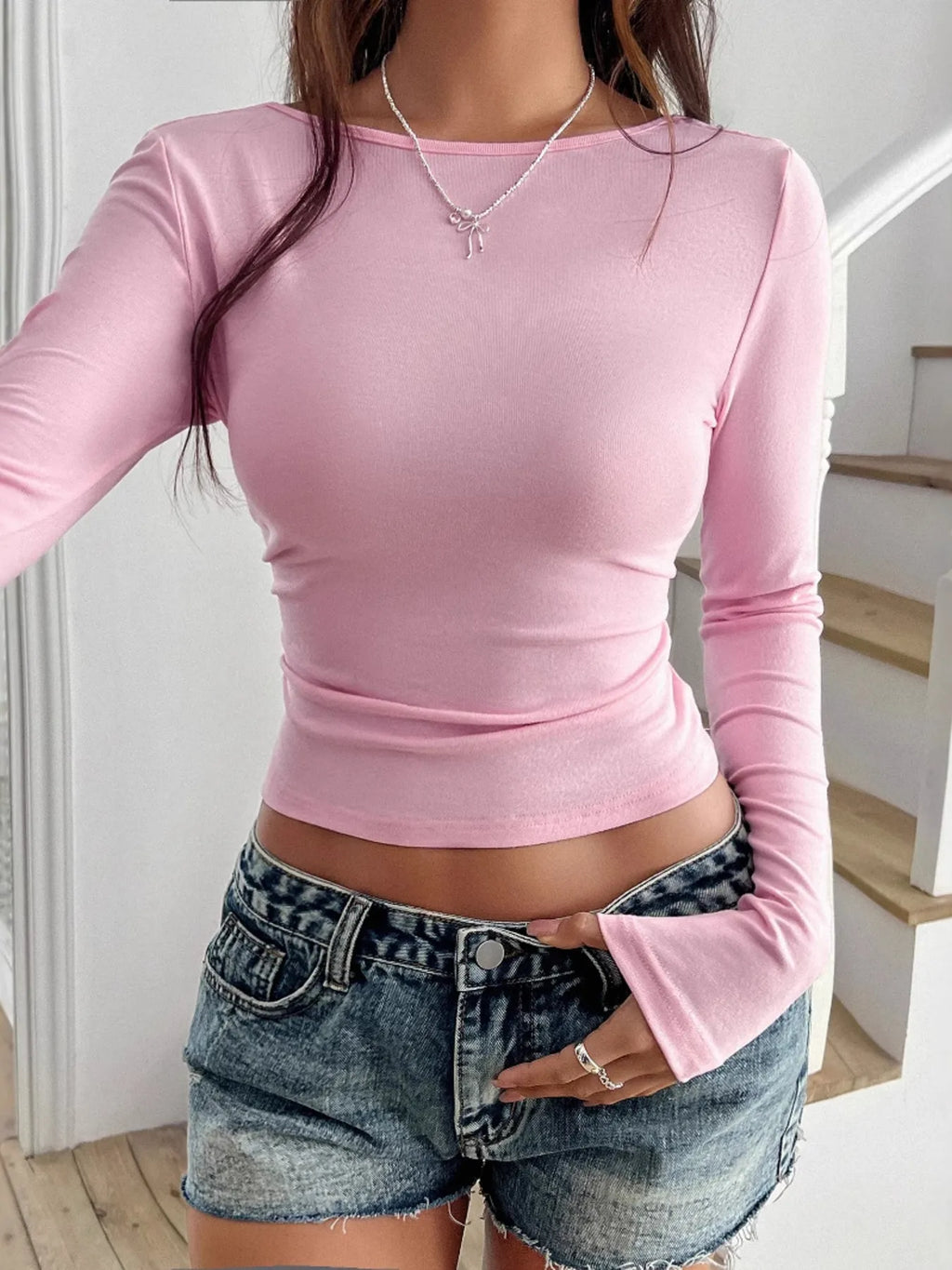 Slim Fit Long Sleeve Crop Top