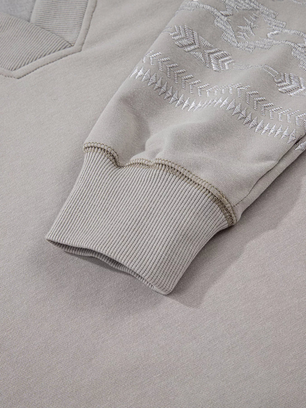 Aztec Embroidered Western V Neck Sweatshirt