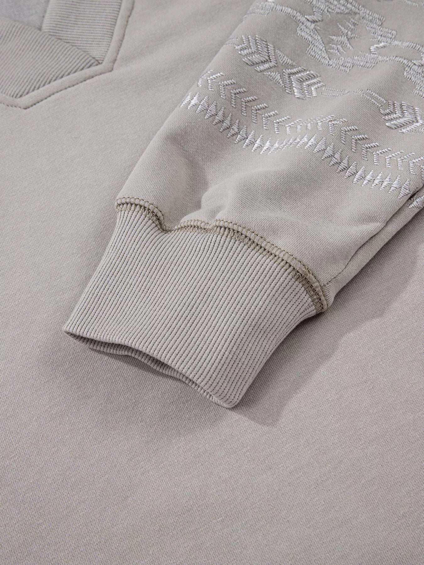 Aztec Embroidered Western V Neck Sweatshirt