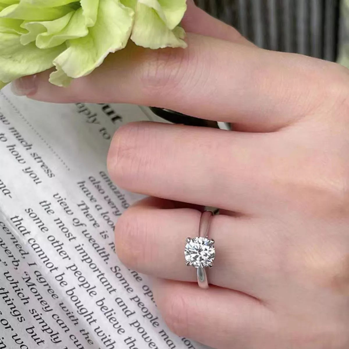 2 Carat Moissanite 925 Sterling Silver Ring