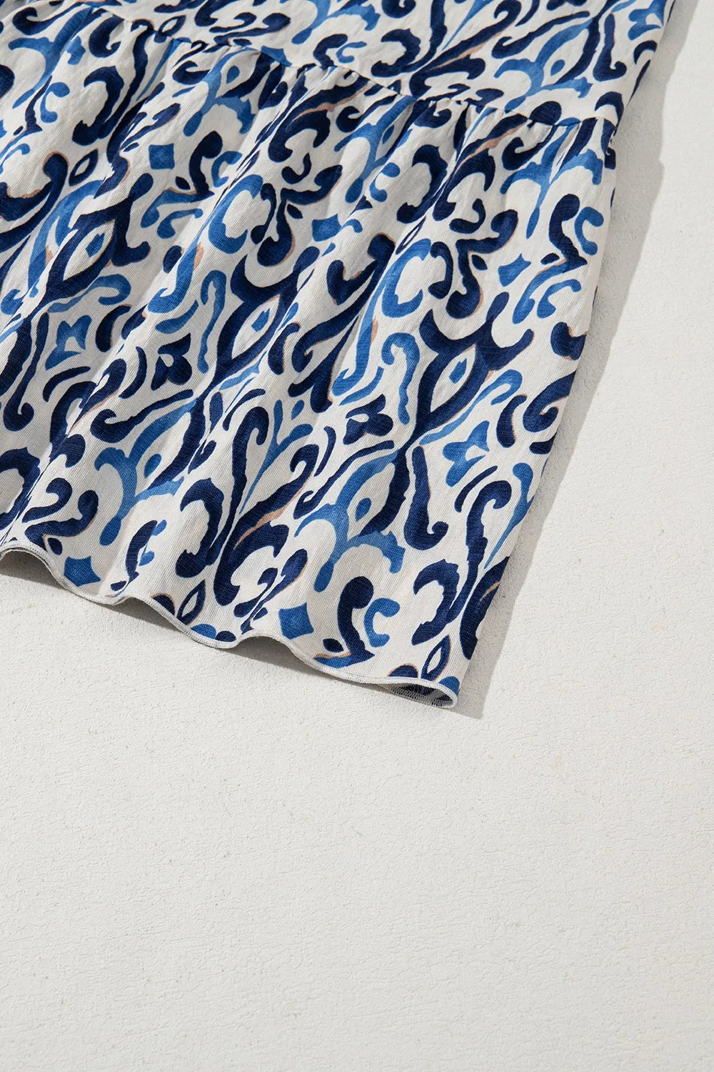 Smocked Printed Square Neck Dress