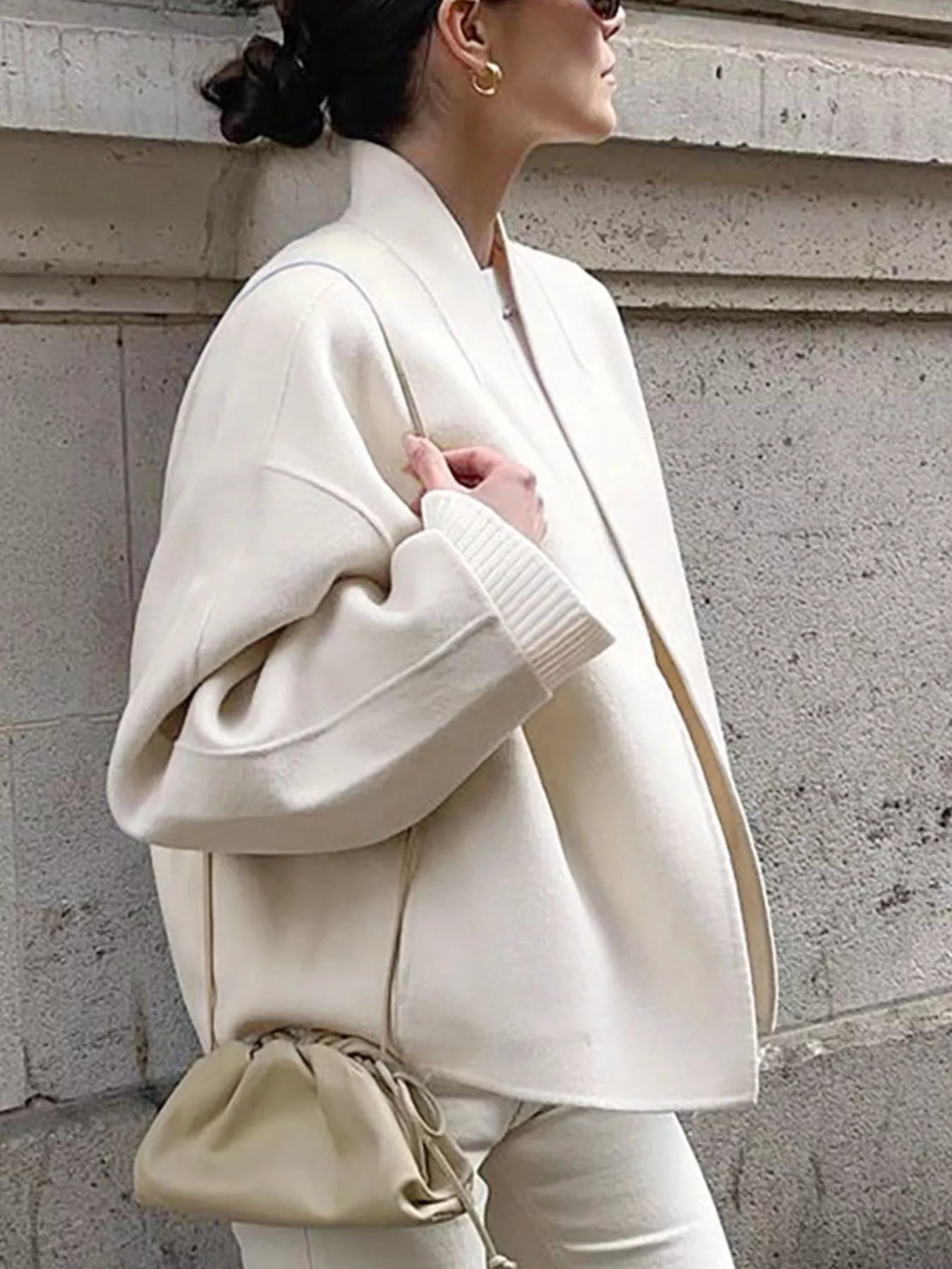 Open Front Dropped Shoulder Outerwear