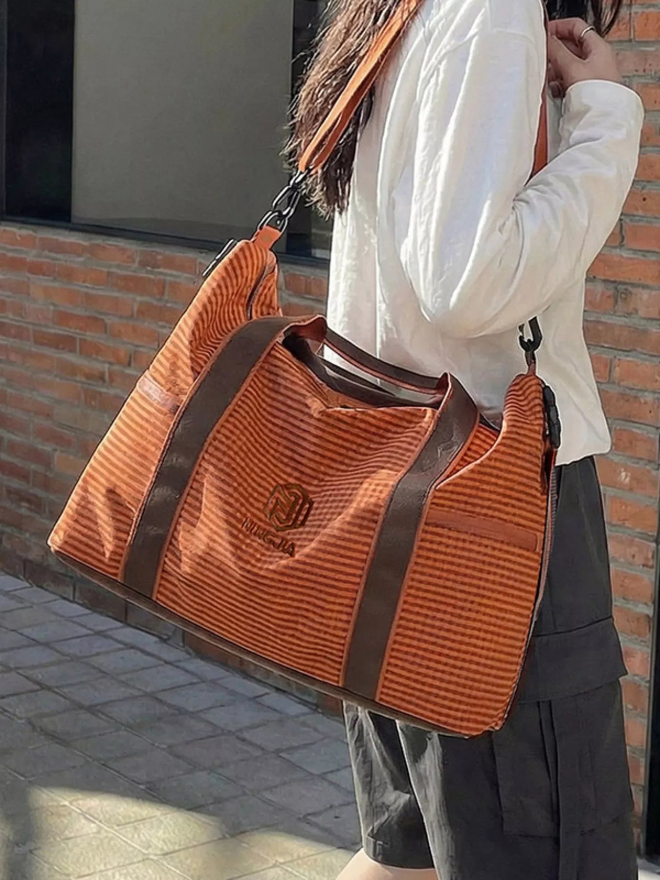 Plaid Oxford Cloth Travel Bag