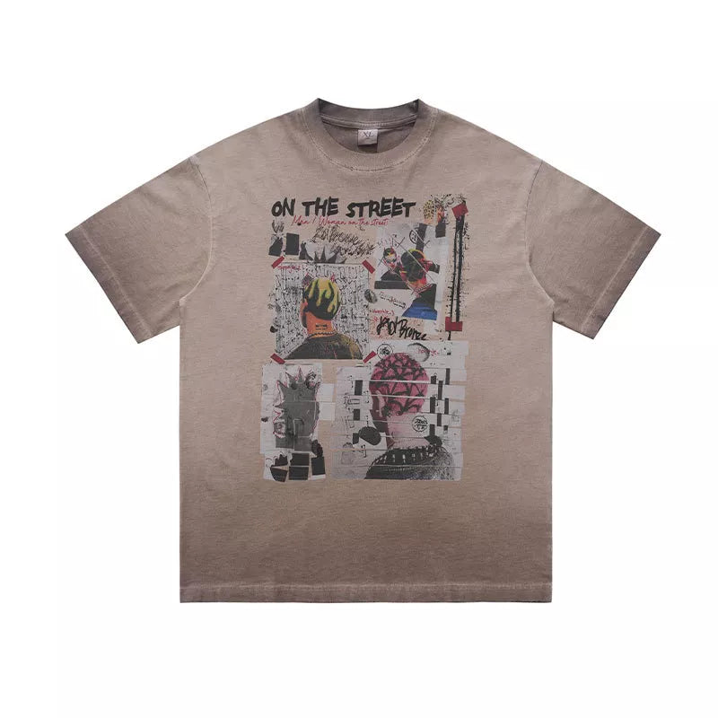 Men's Graphic Round Neck Streetwear T-Shirt