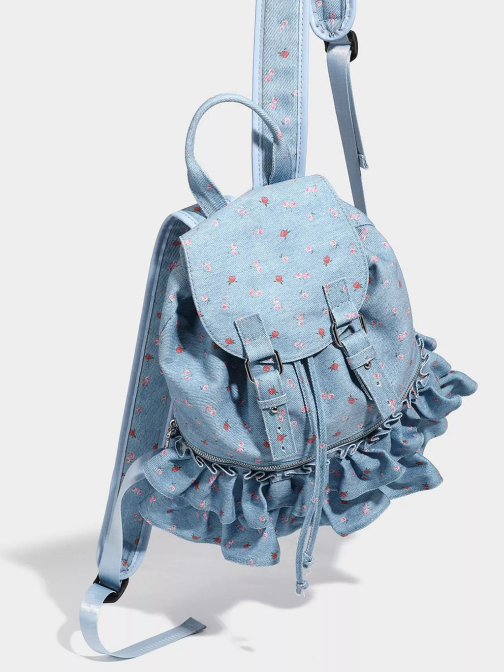 Floral Ruffle Backpack Bag