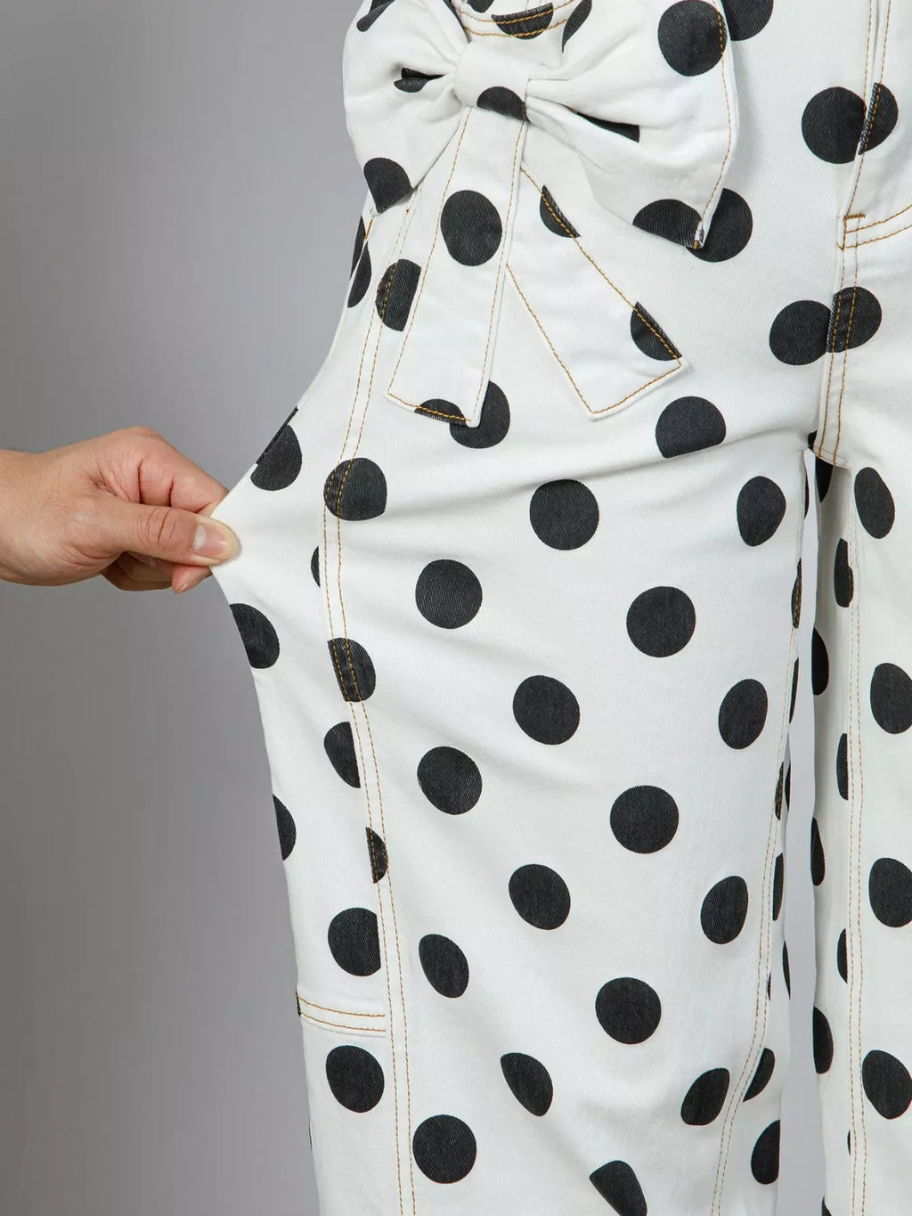 Polka Dot High-Waisted Jeans