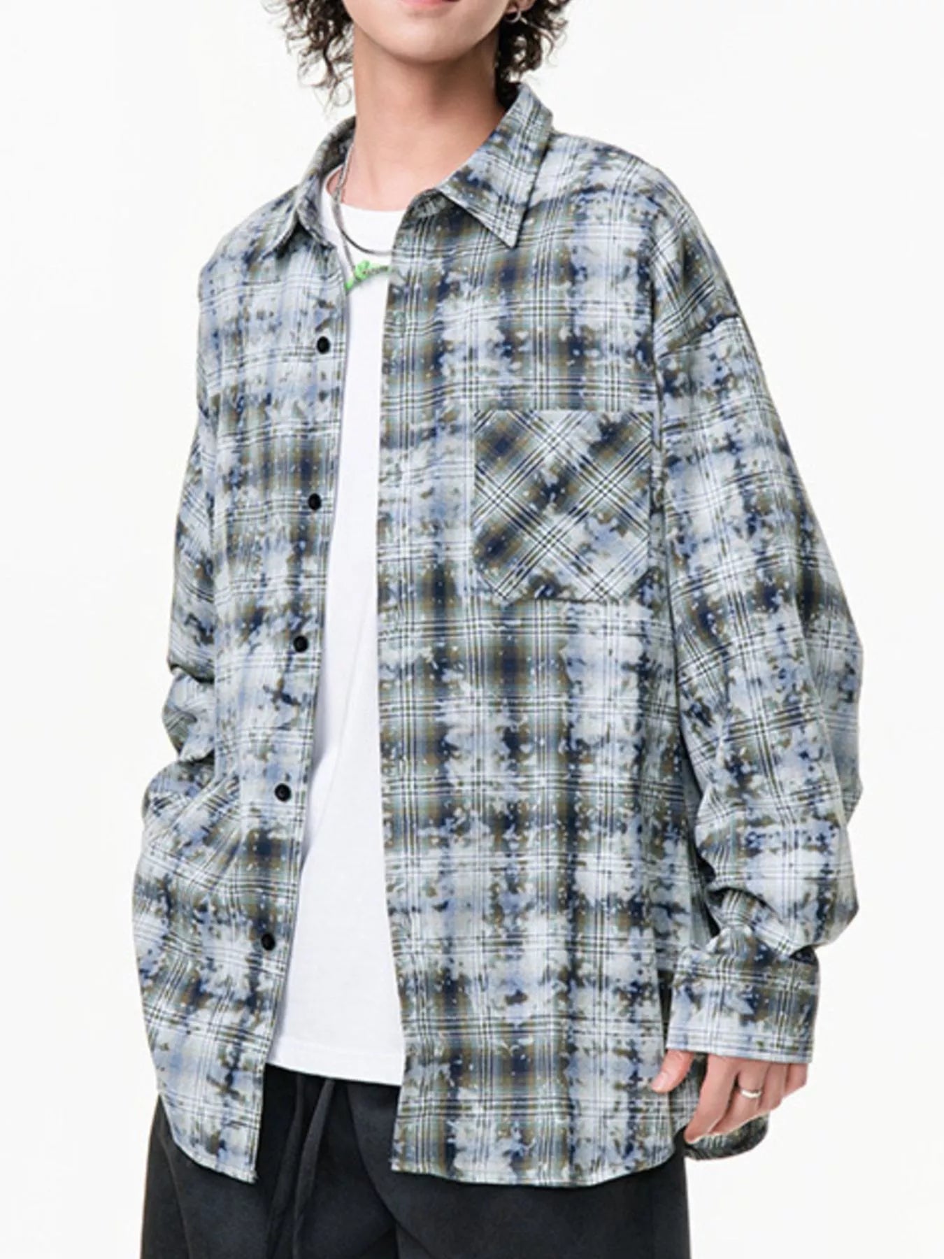 Men's Plus Size Plaid Button Up Long Sleeve Shirt