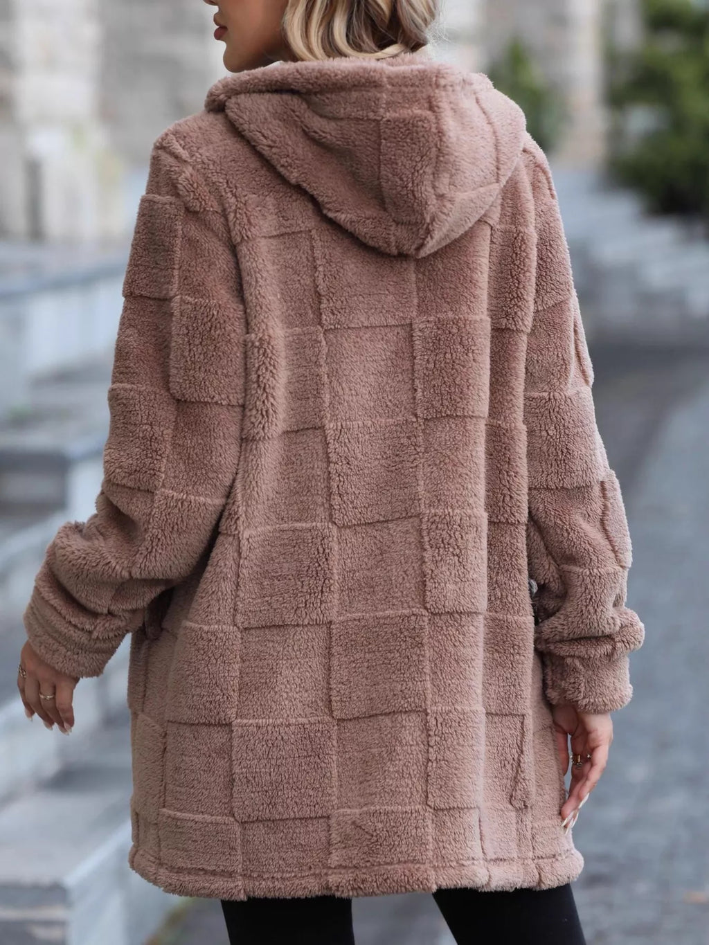 Fleece Zip Up Hooded Outerwear