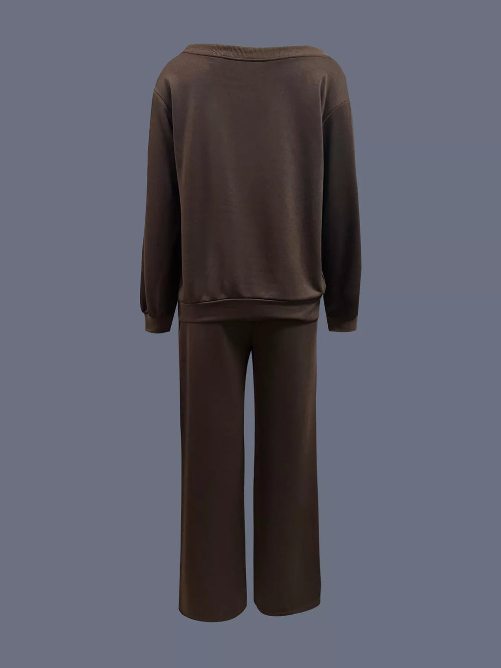 Boat Neck Long Sleeve Sweatshirt and Pants Set