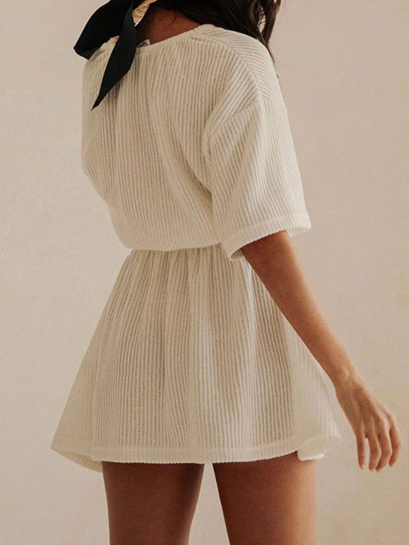 Relaxed Fit Half Sleeve Cover-Up Dress
