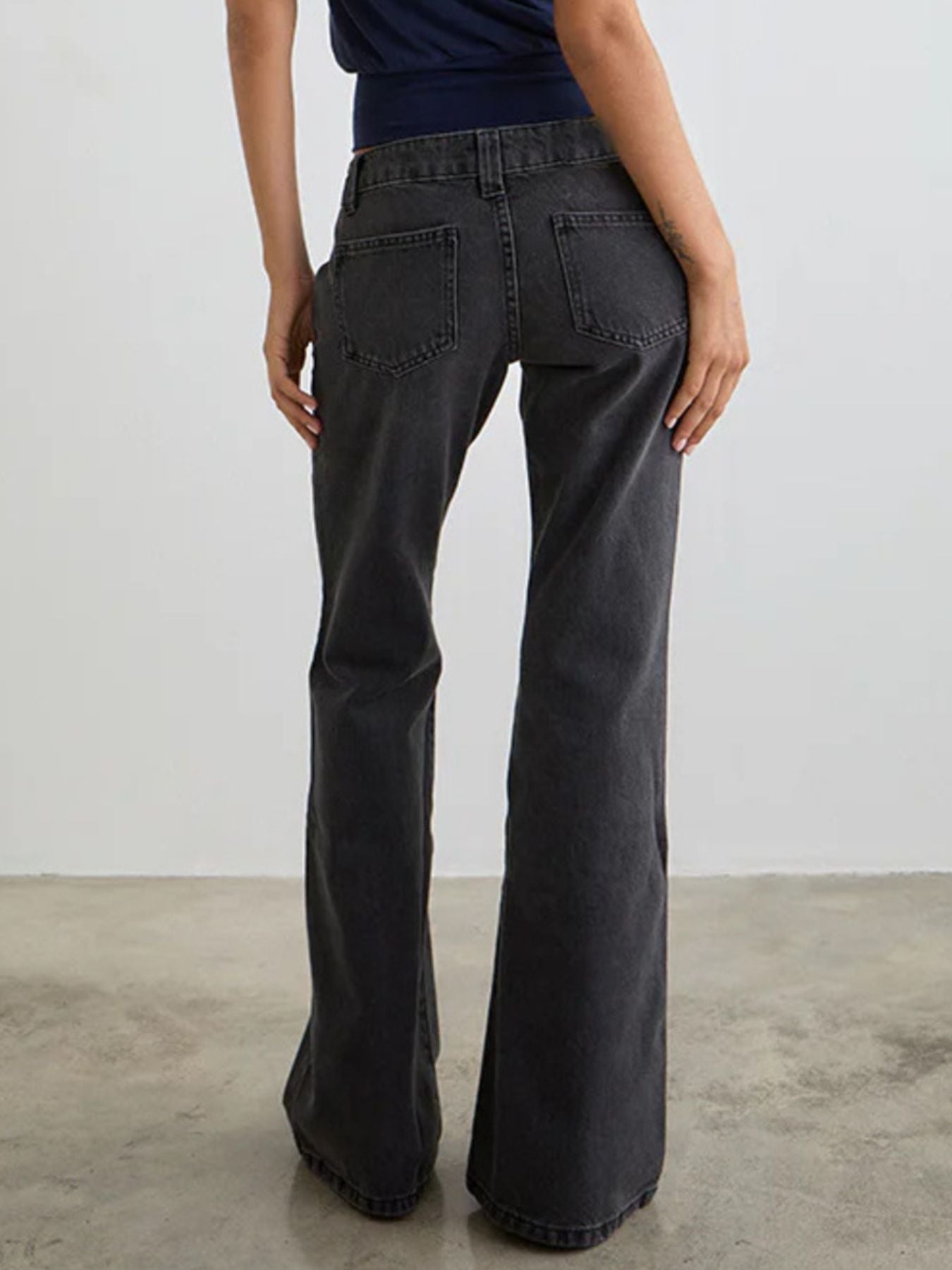 Low Rise Flare Leg Jeans