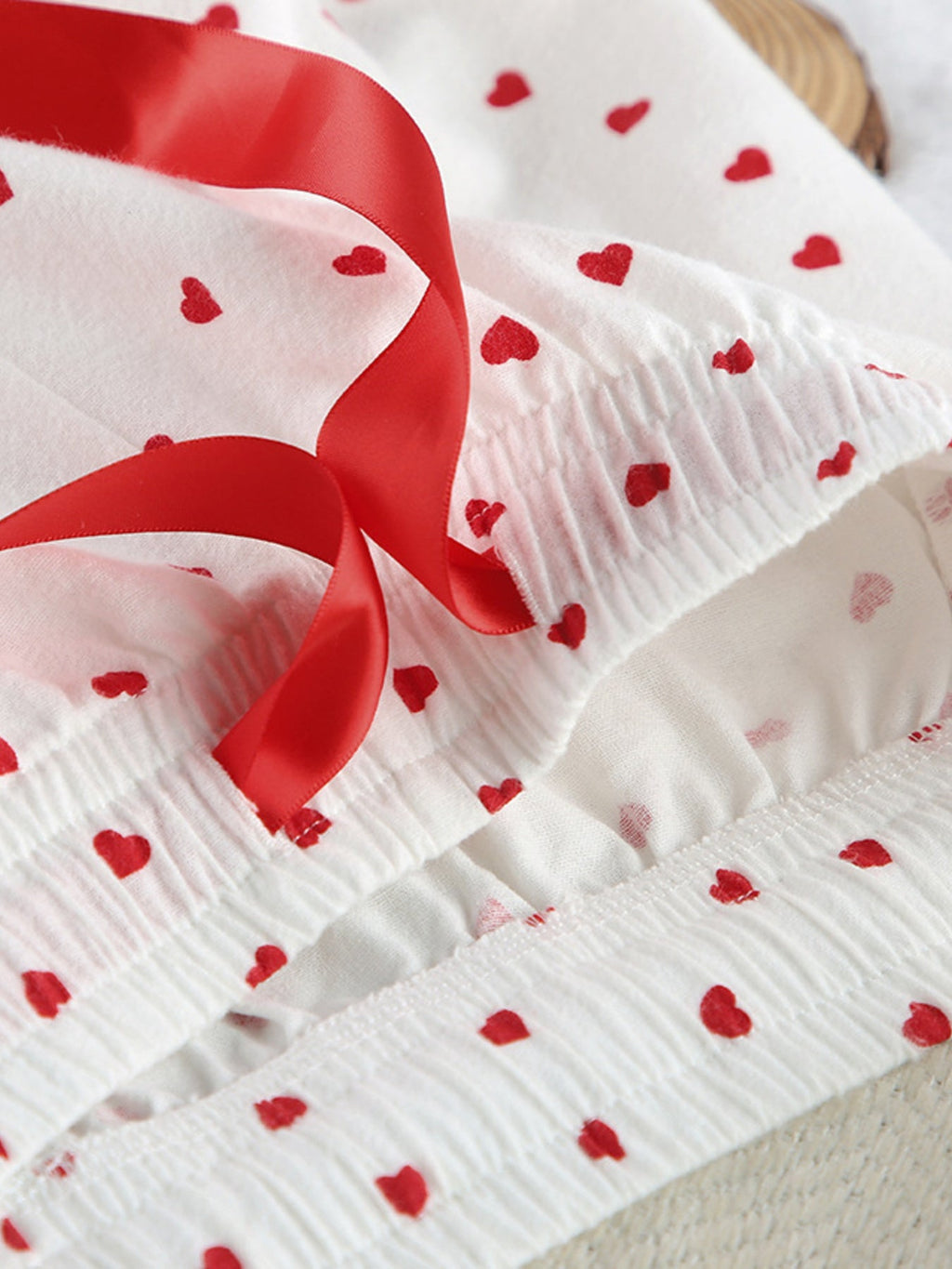 Heart Print Long Sleeve Top and Pants Lounge Set