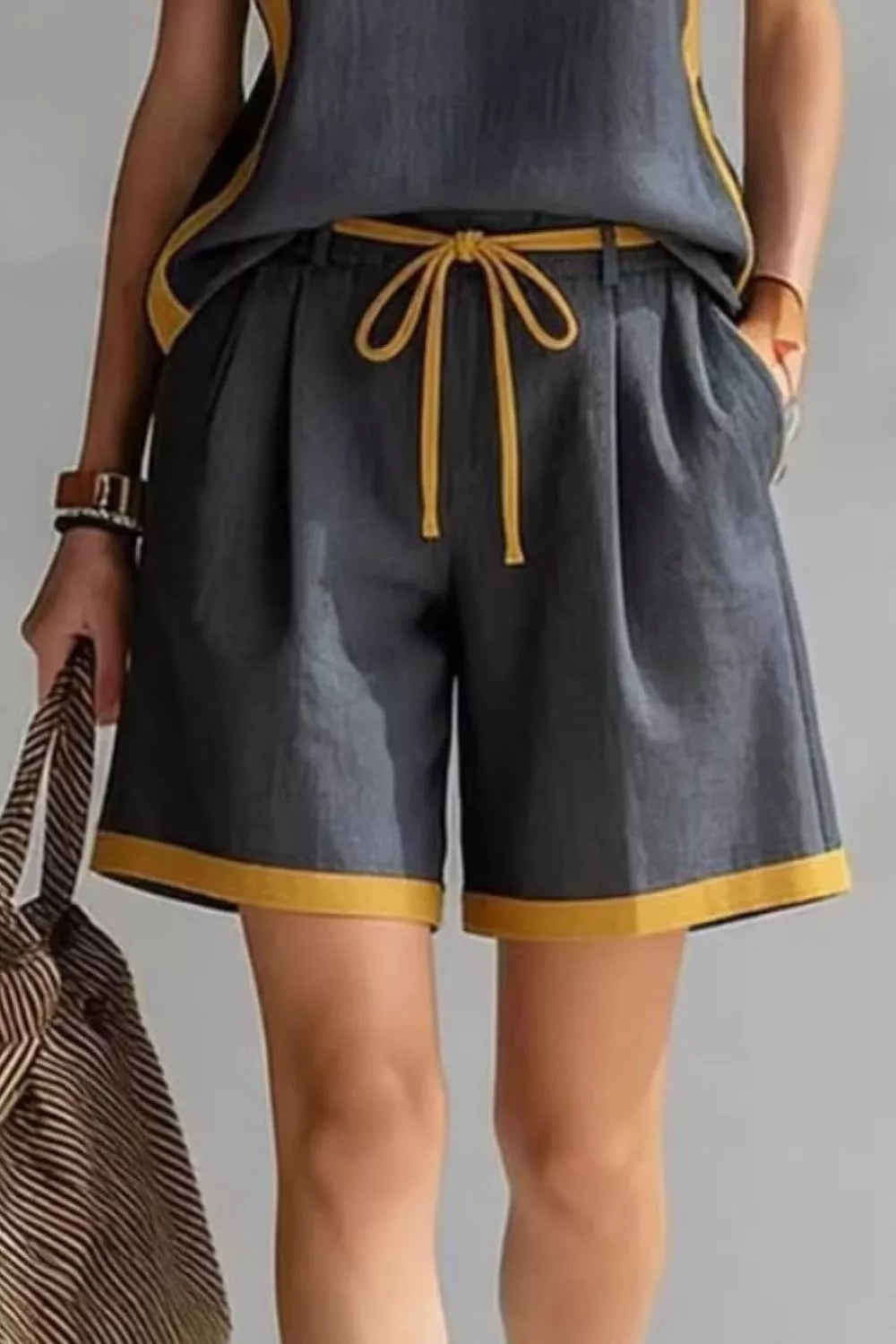 Contrast Trim Tank and Shorts Set