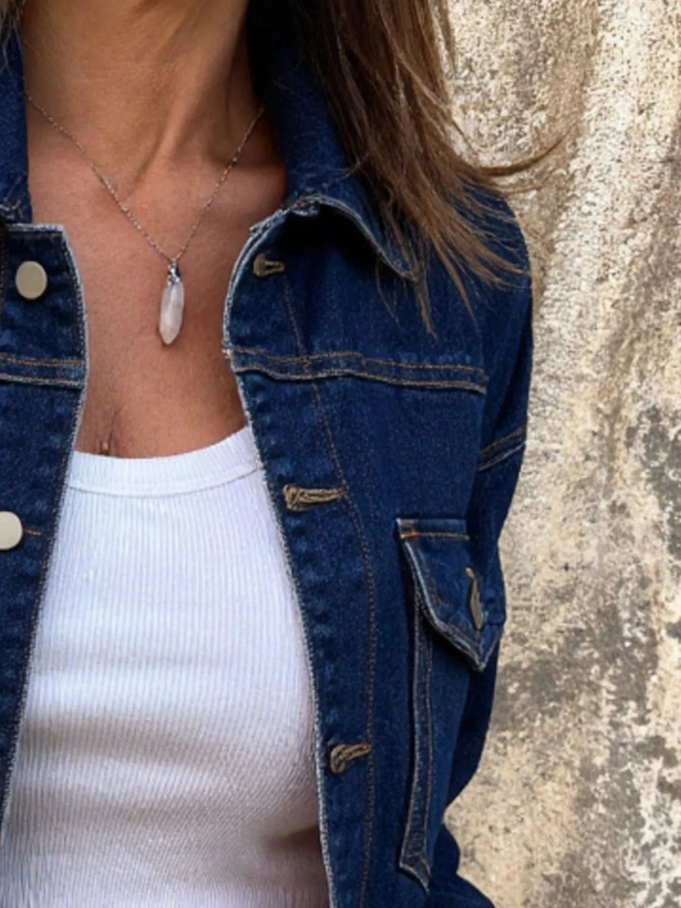 Button Up Long Sleeve Denim Jacket