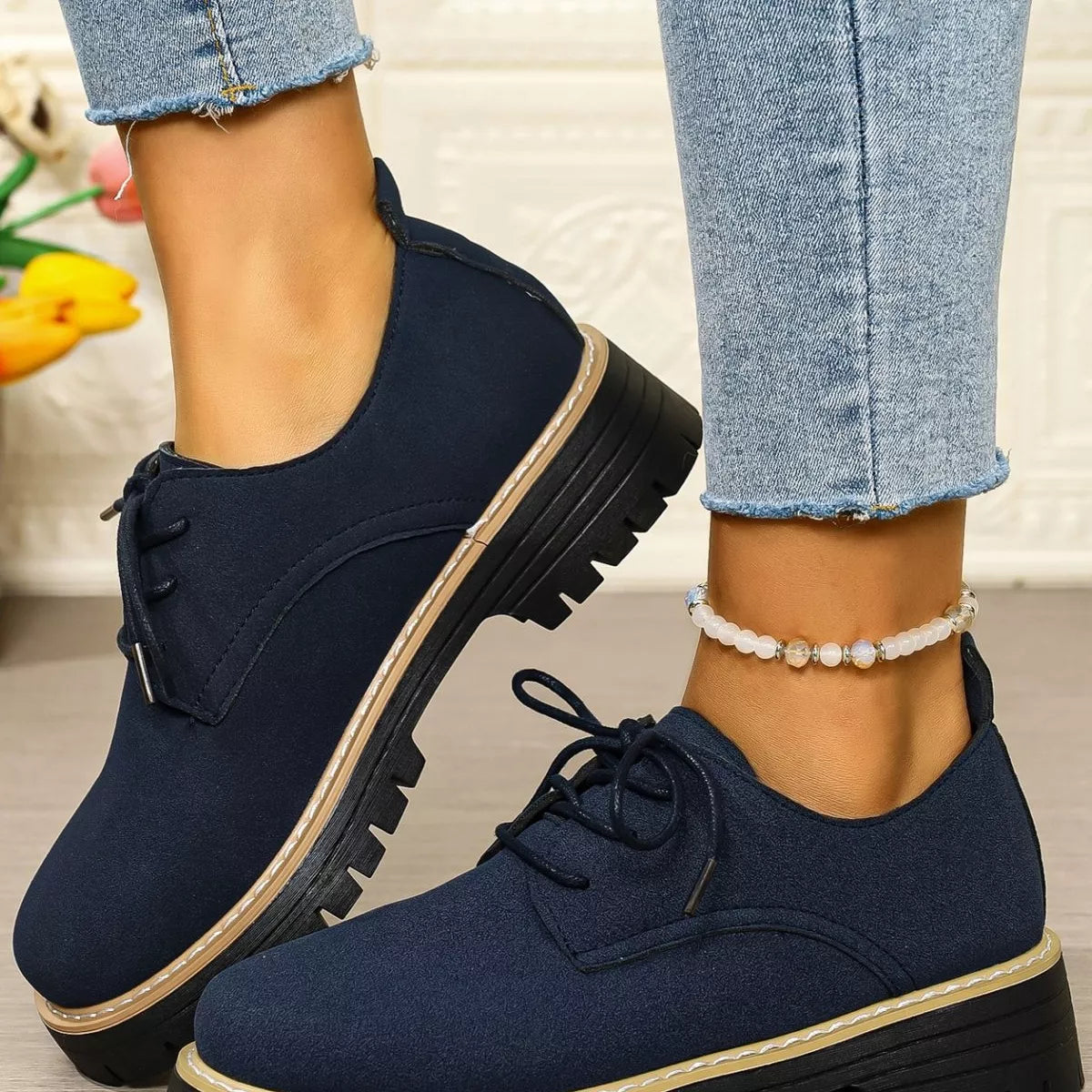 Lace-Up Platform Loafers