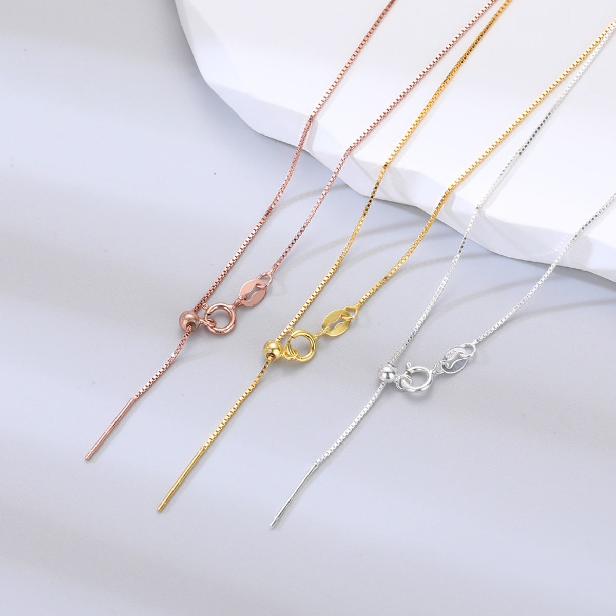 925 Sterling Silver Chain Adjustable Necklace