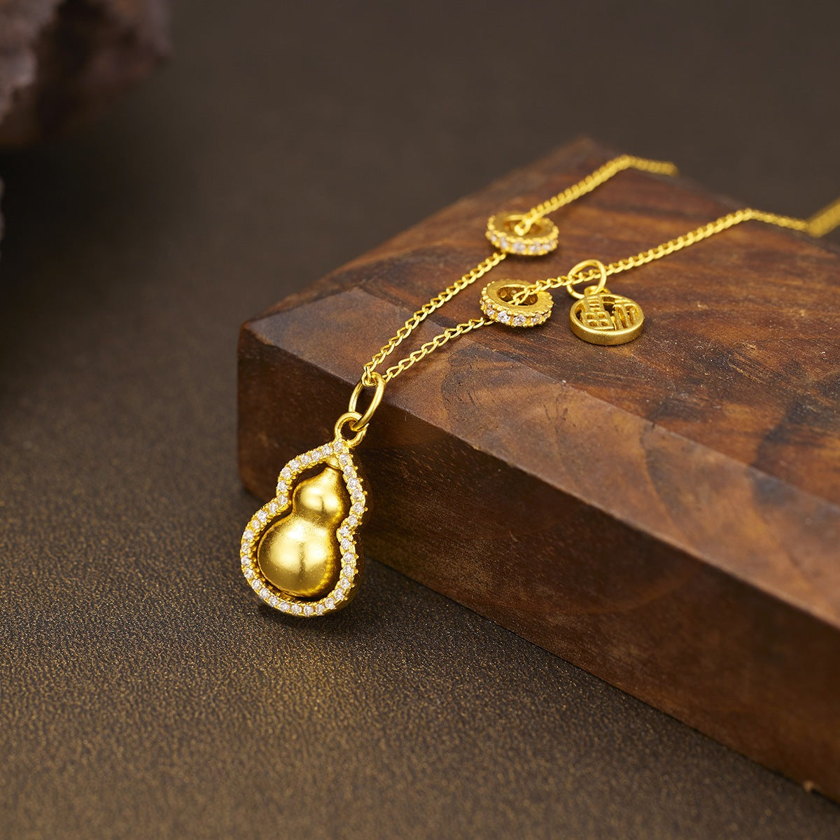 18K Gold-Plated Gourd Pendant Necklace