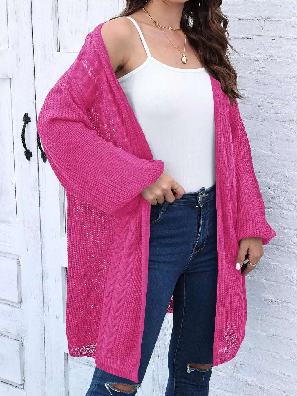 Open Front Long Sleeve Cardigan