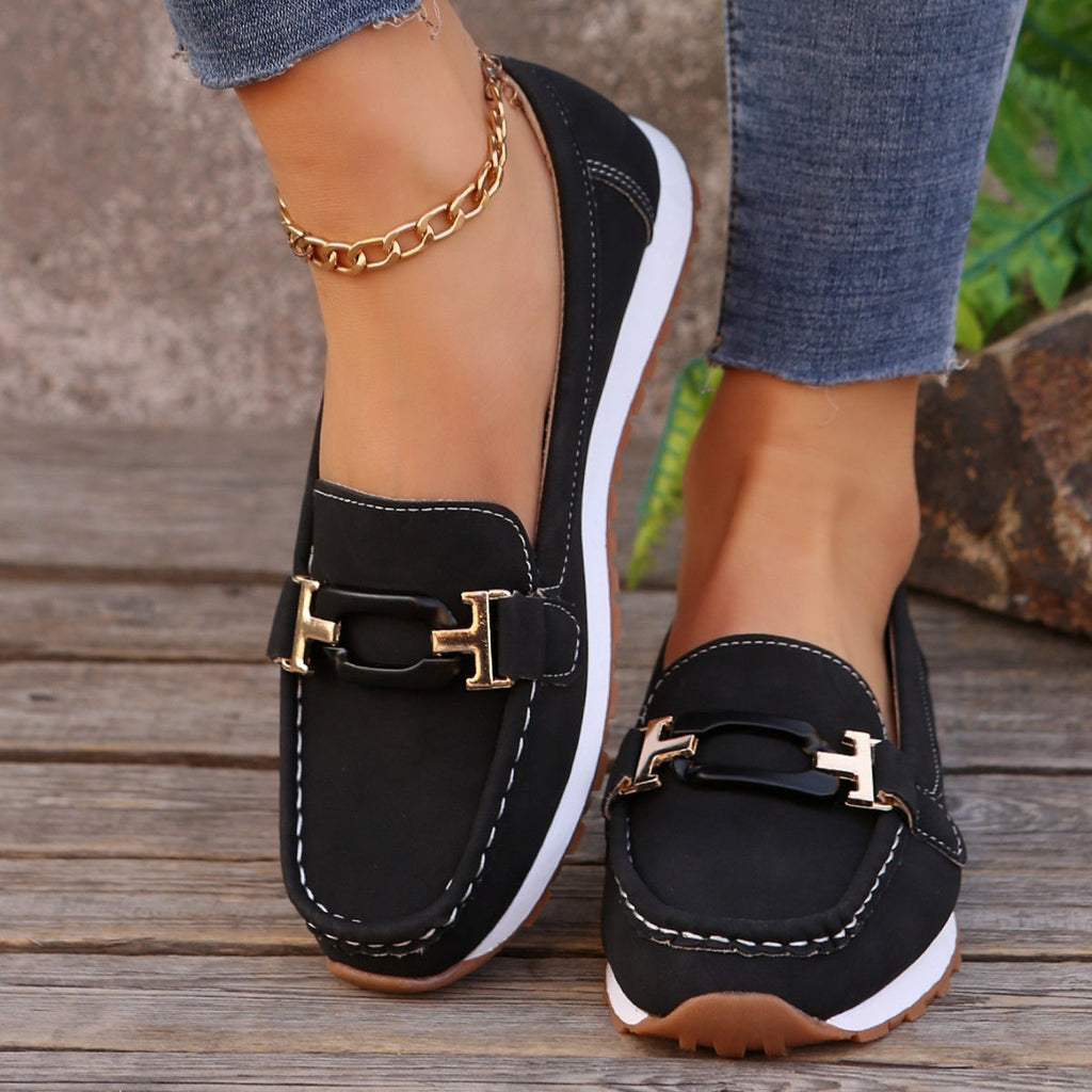 Buckle Decor Casual Slip-Ons