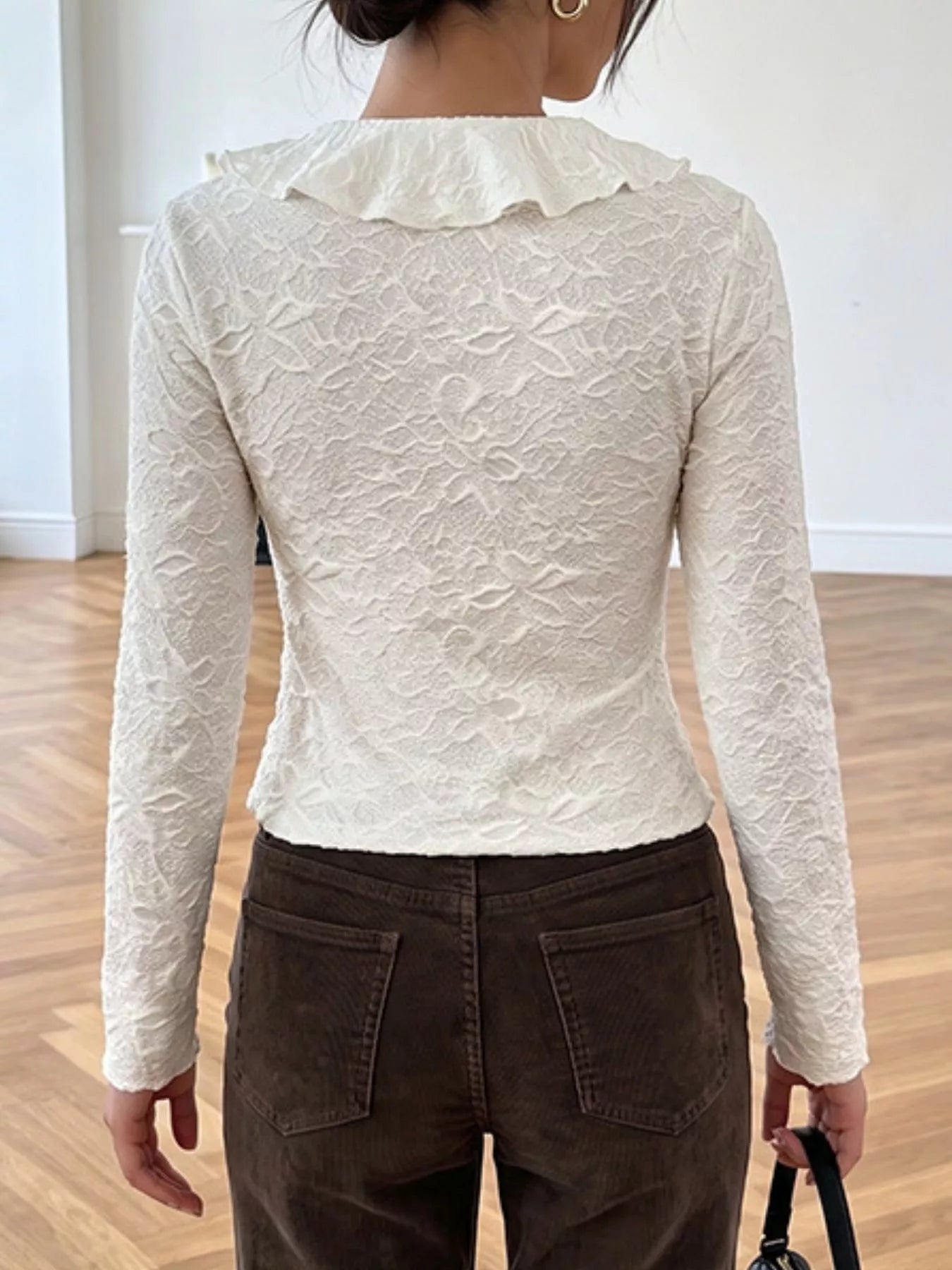 Ruffled Long-Sleeve T-Shirt