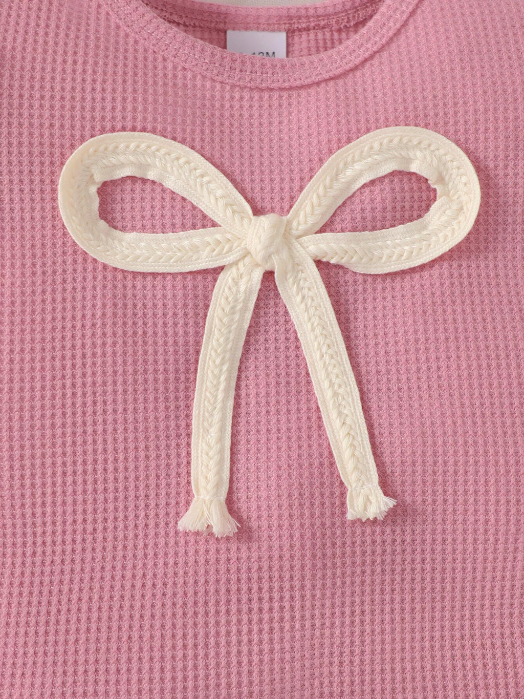 Children's Bowknot Ruffle Trim Top and Shorts Set