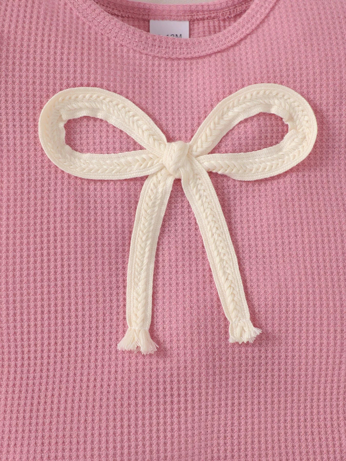 Children's Bowknot Ruffle Trim Top and Shorts Set