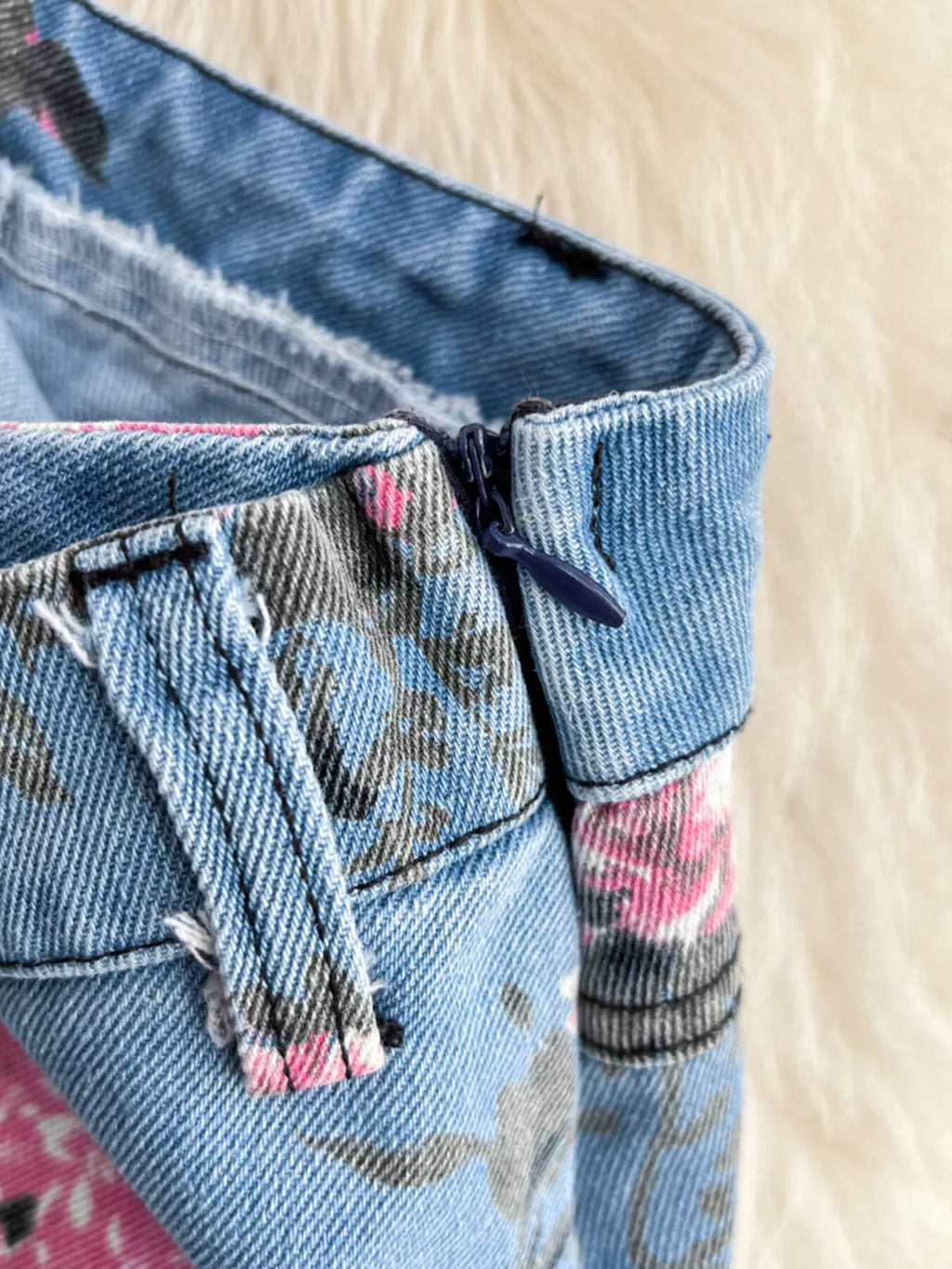Floral Print Sweetheart Neck Cami and Skirt Denim Set