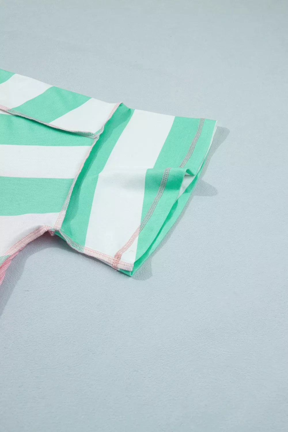 Stripe Exposed Seam Ribbed Patchwork Oversized Tee