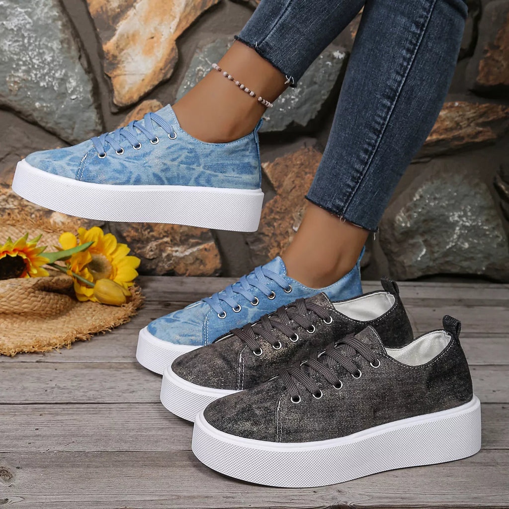 Round Toe Platform Sneakers