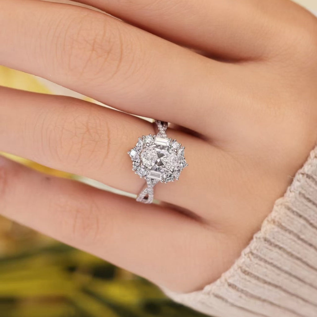 1 Carat Moissanite 925 Sterling Silver Ring