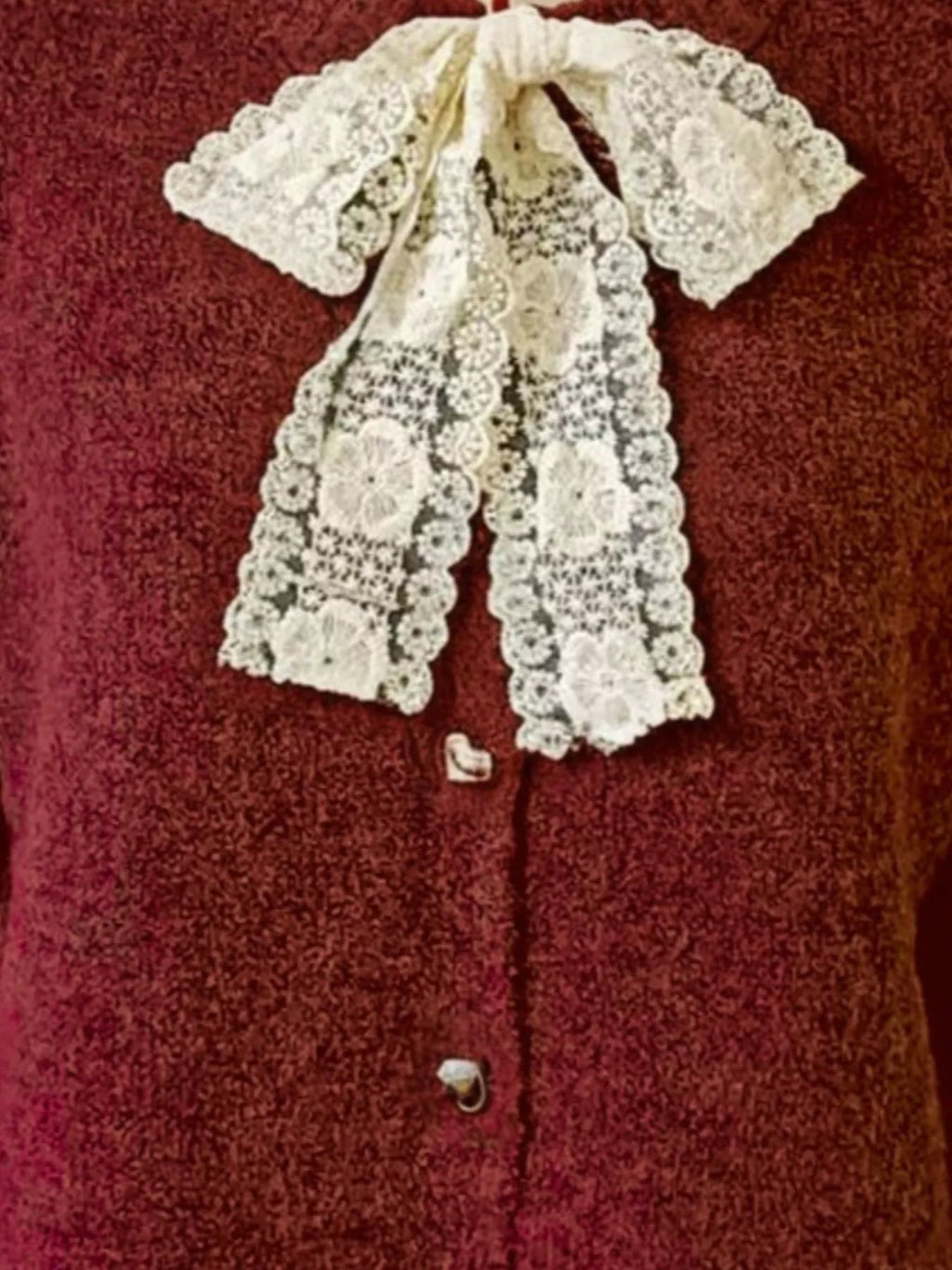 Lace Bowknot Knit Cardigan
