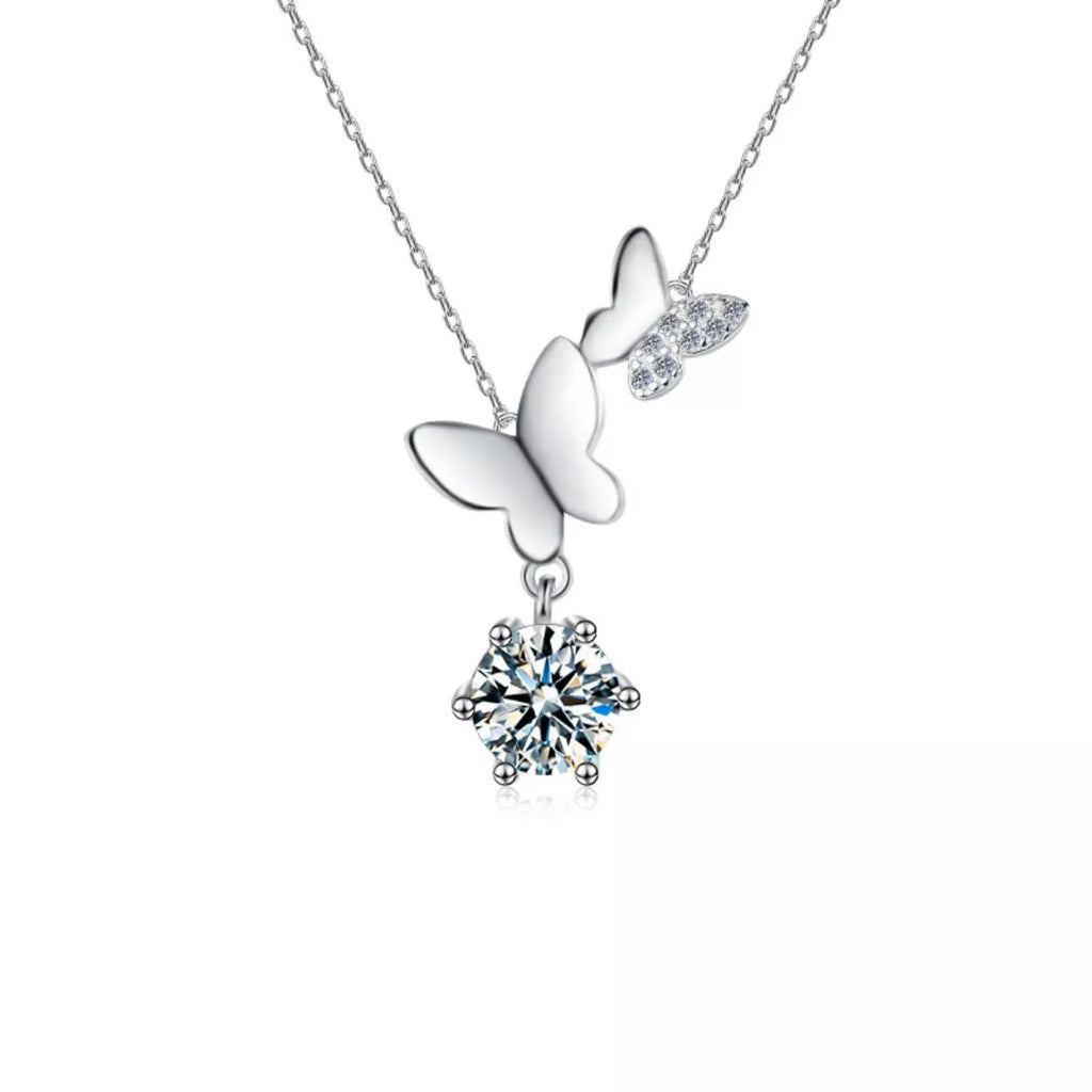 1 Carat Moissanite 925 Sterling Silver Pendant Necklace