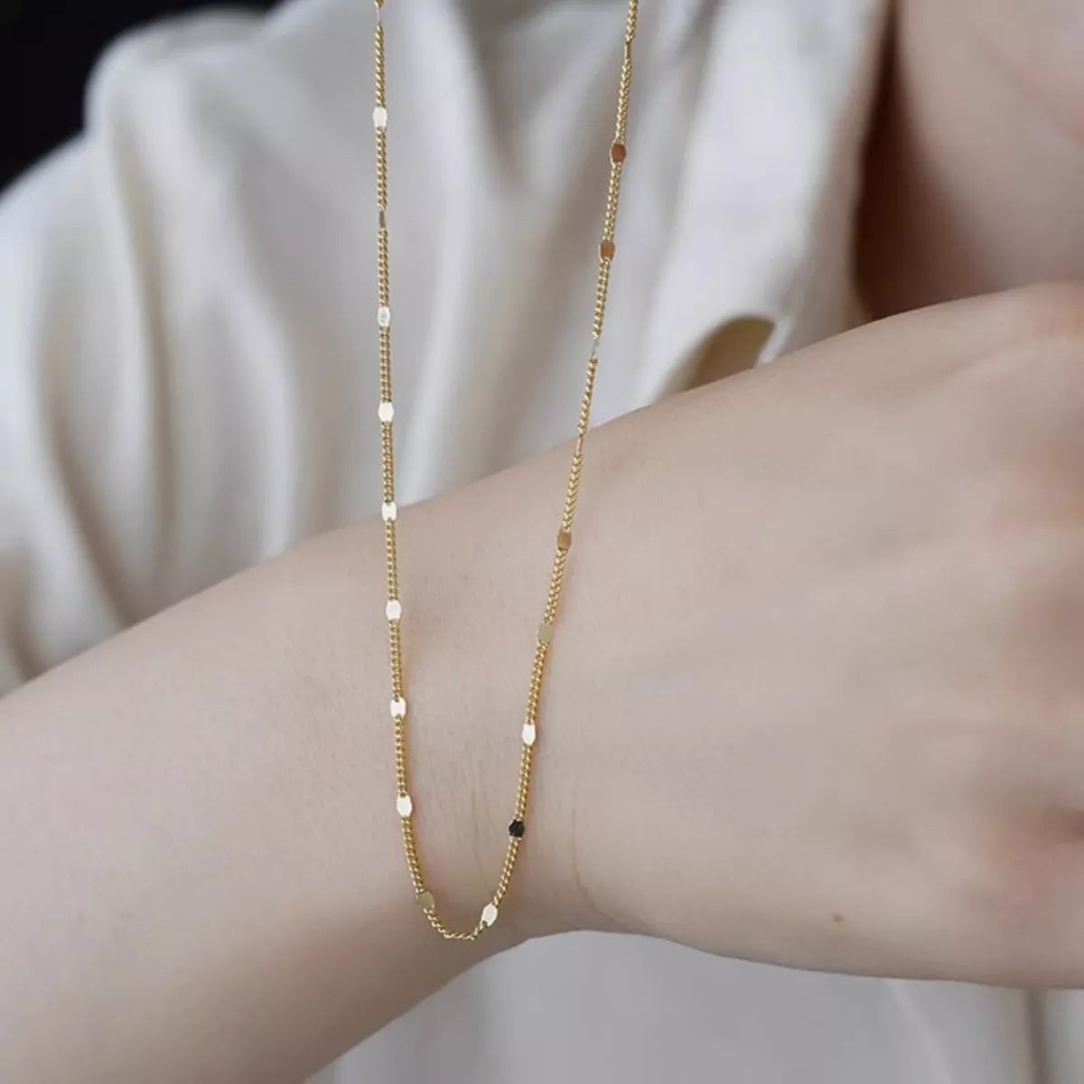 18K Gold-Plated 925 Sterling Silver Chain Necklace
