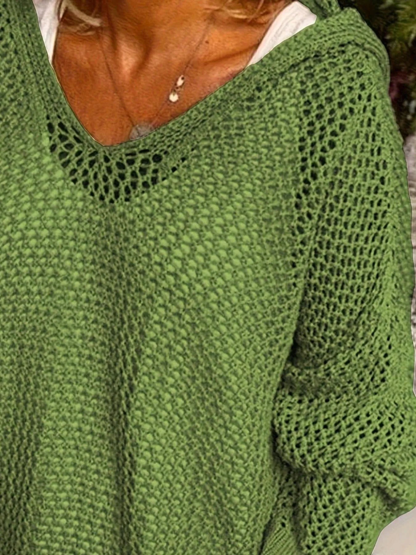 Openwork Long Sleeve Hooded Knit Cover Up