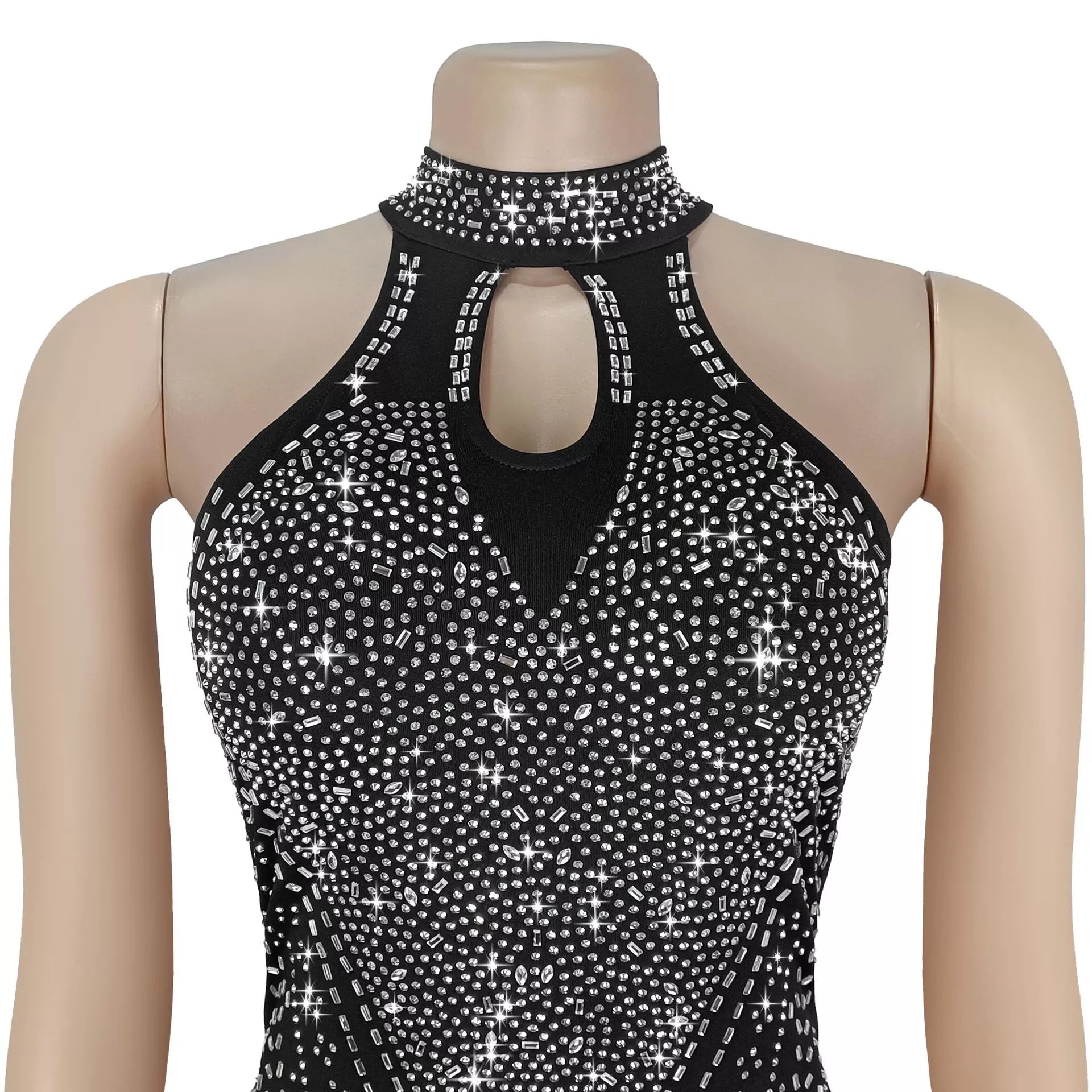 Sparkling Rhinestone Cutout Jumpsuit