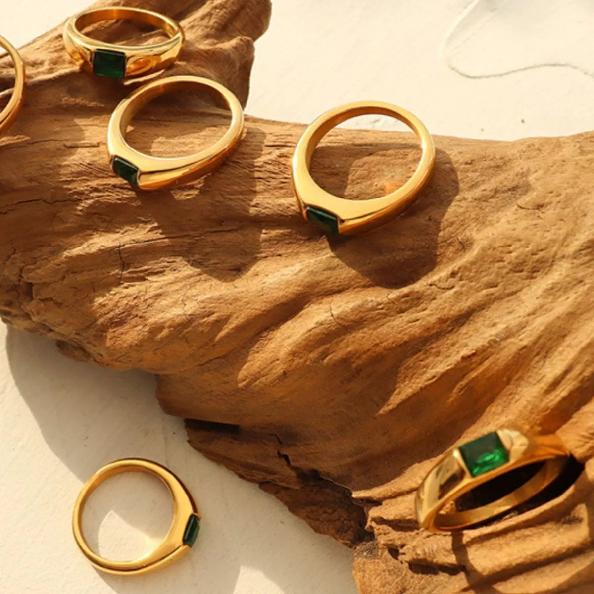18K Gold-Plated Titanium Steel Zircon Ring