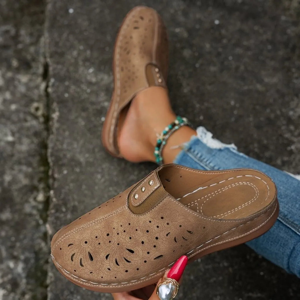 Round Toe Cutout Slip-Ons