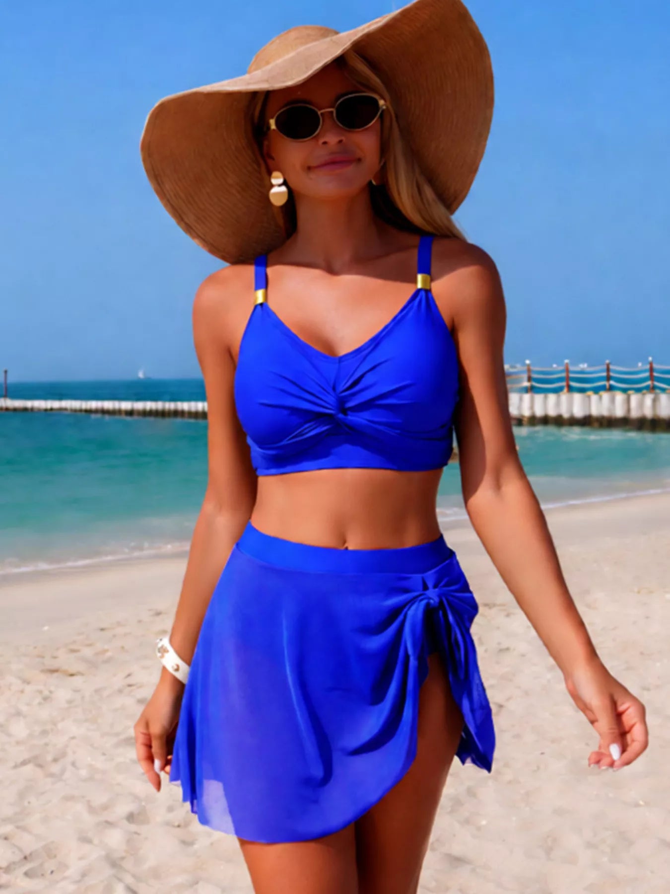 Twist Front Cami and Skort Swim Set