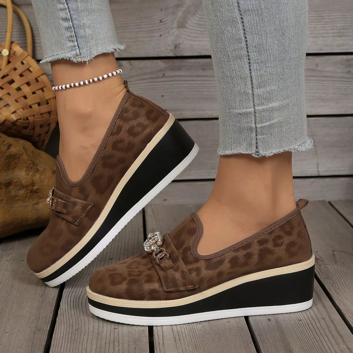 Leopard Print Platform Loafers