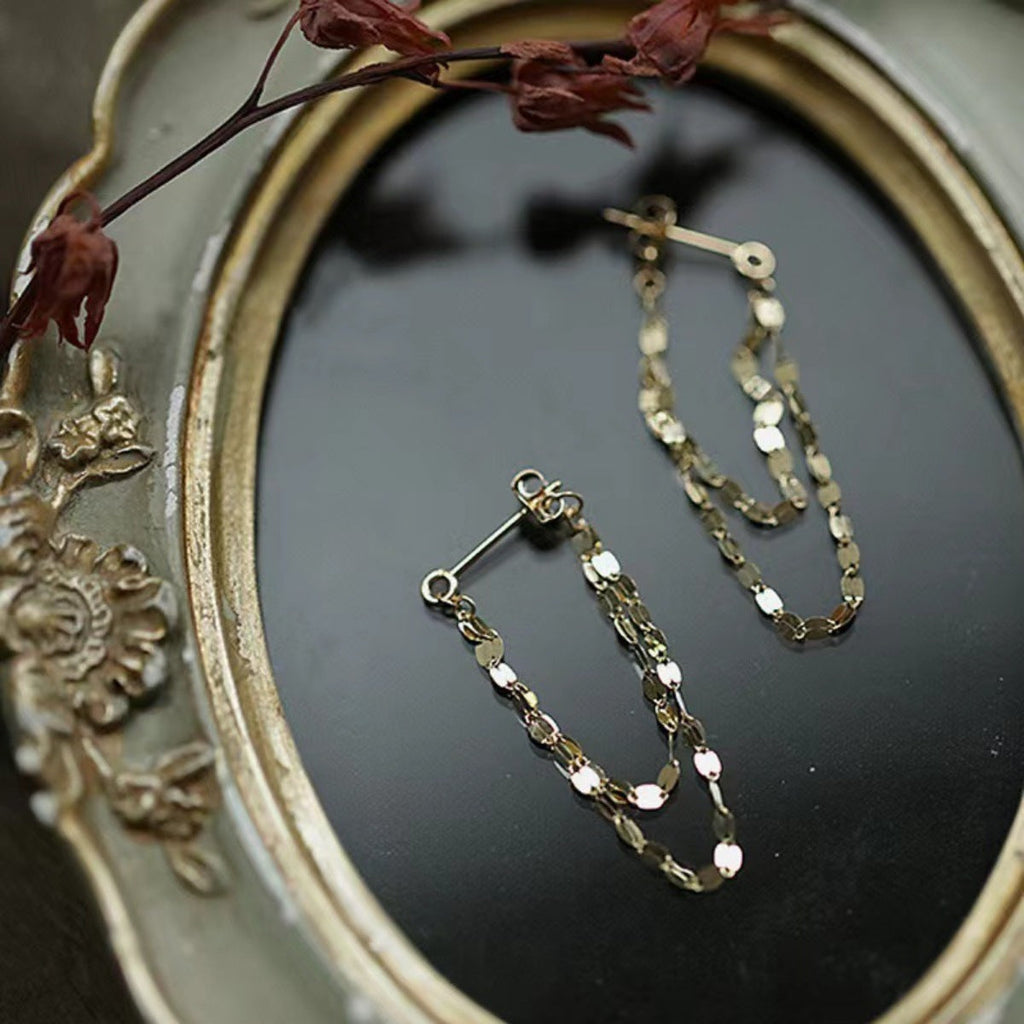 18K Gold-Plated Chain Earrings