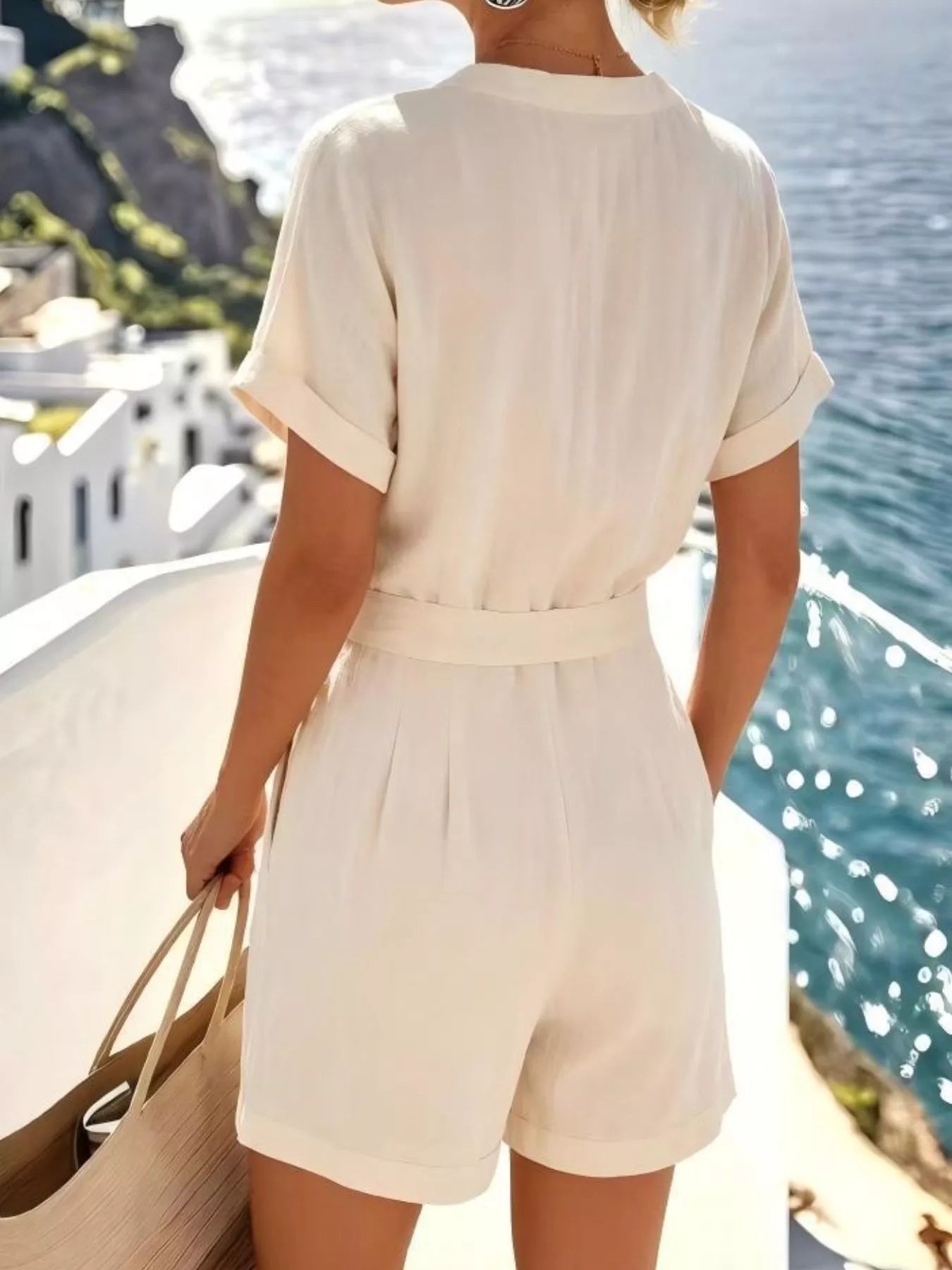 Button Down Shirt and Shorts Set